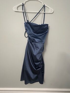 Windsor Navy Satin Mini Dress